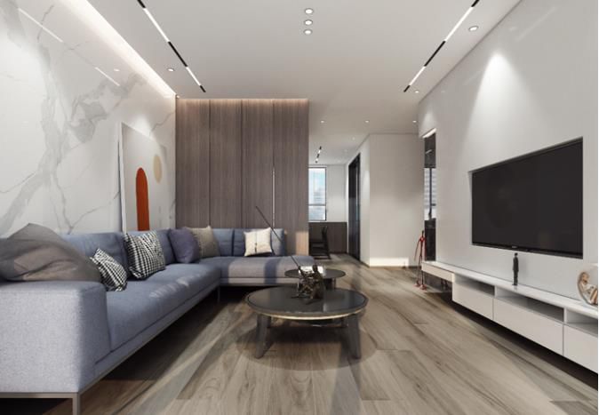 優雅而多功能的木質電視墻，適用于多種用途